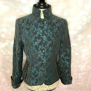 AKRIS PUNTO Floral Jacquard Snap Front 
Jacket Blazer Size 10